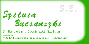 szilvia bucsanszki business card